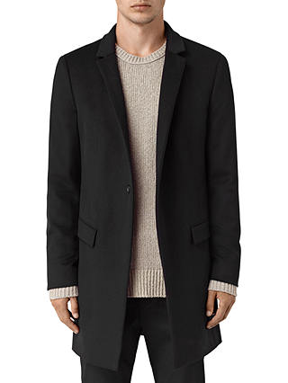 AllSaints Fido Wool Silk Coat, Black