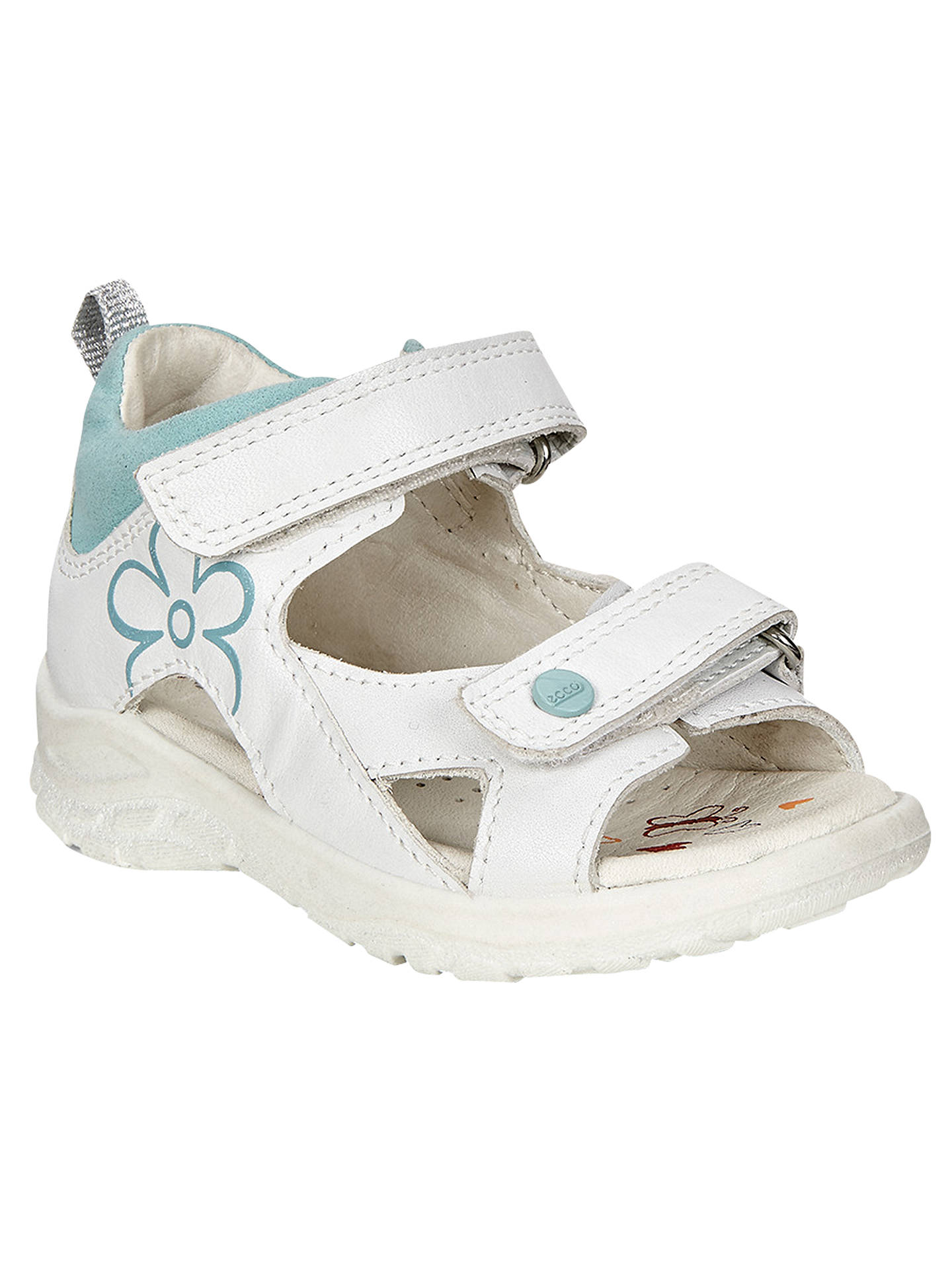 ECCO Children's Peekaboo Sandals, White at John Lewis & Partners