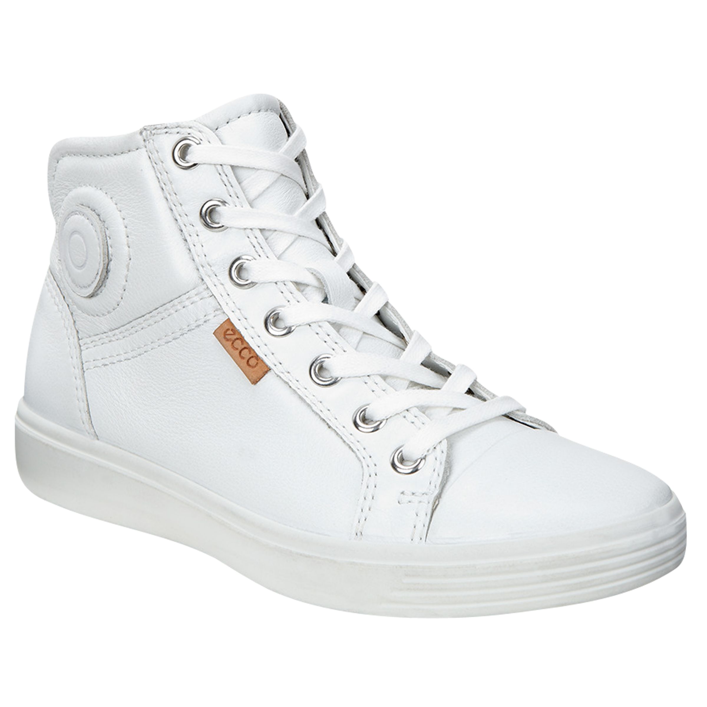 ecco white leather trainers