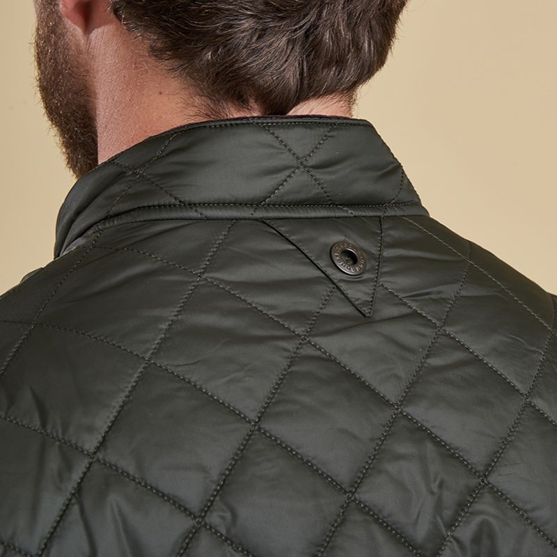 barbour moss quilted bomber jacket