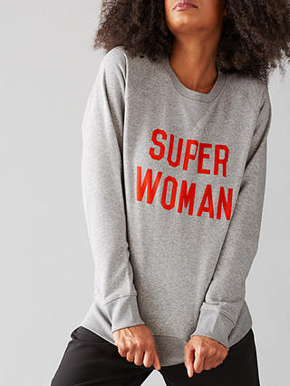 Selfish Mother Super Woman Crew Neck Sweatshirt, Grey/Red
