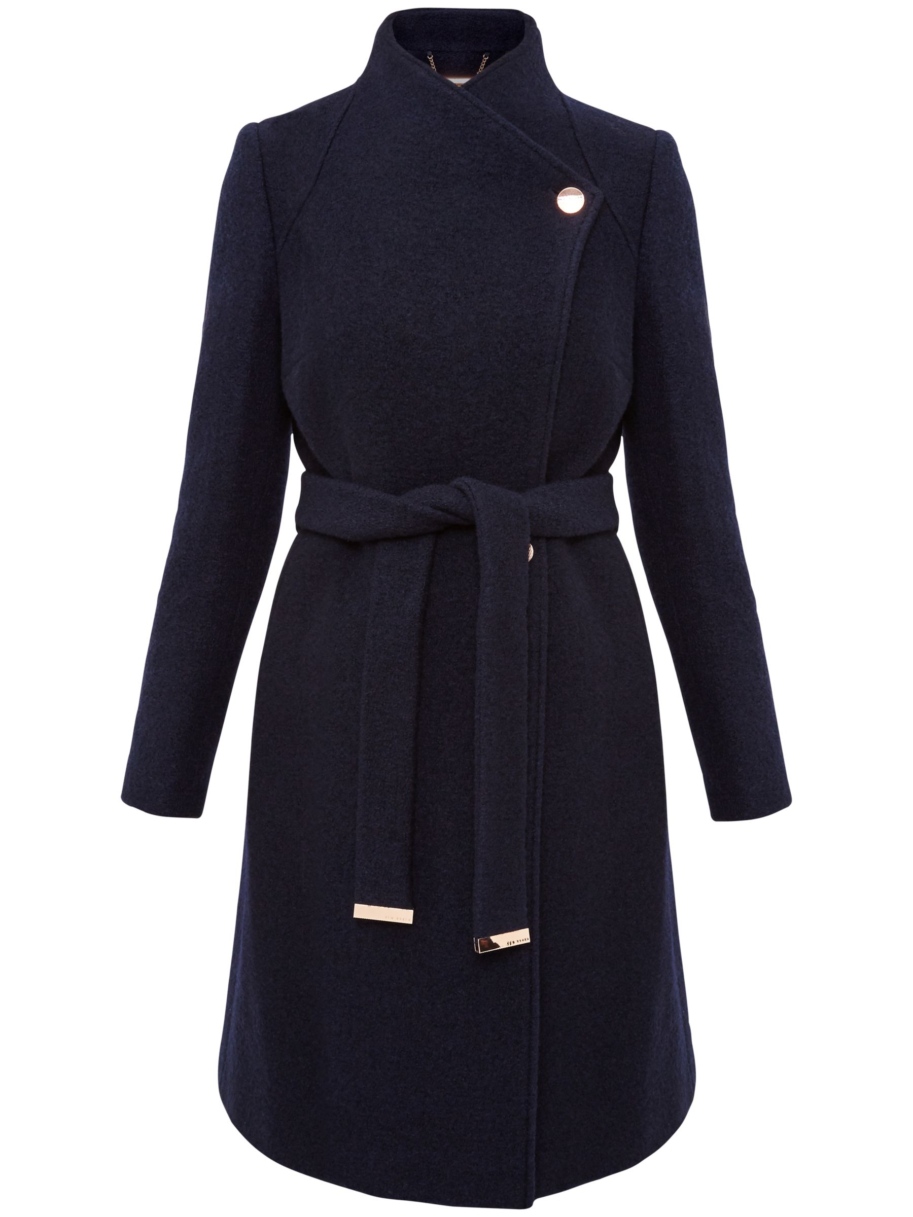 ted baker navy wrap coat