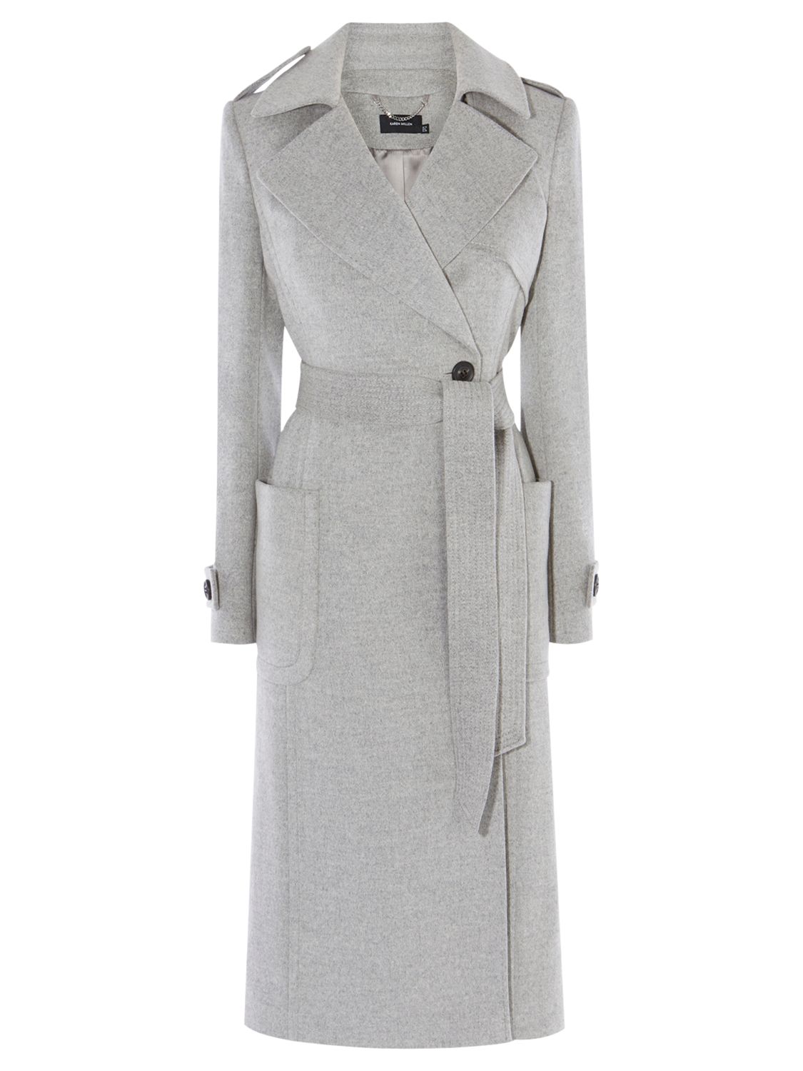 Karen Millen Investment Wool Coat, Grey, 6