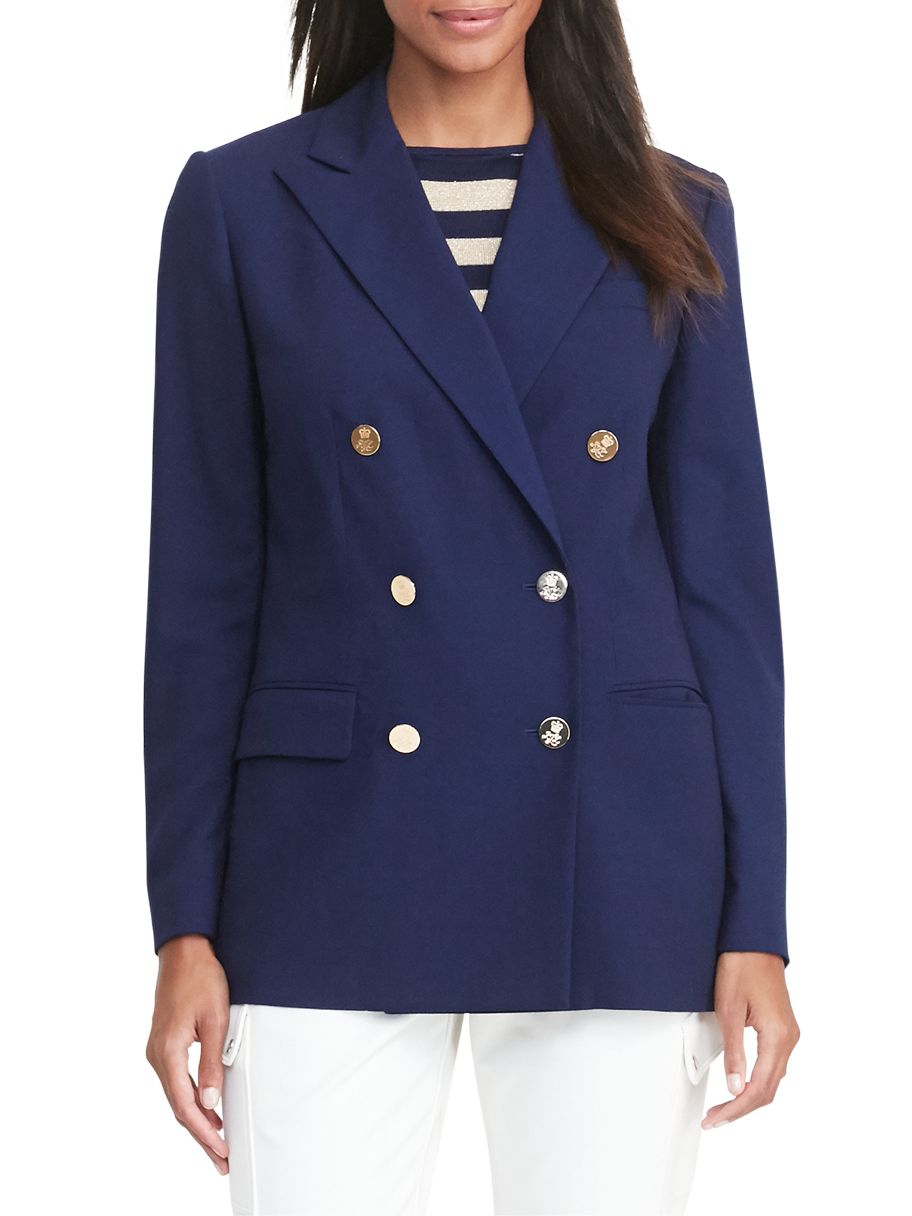 ralph lauren women's navy blue blazer