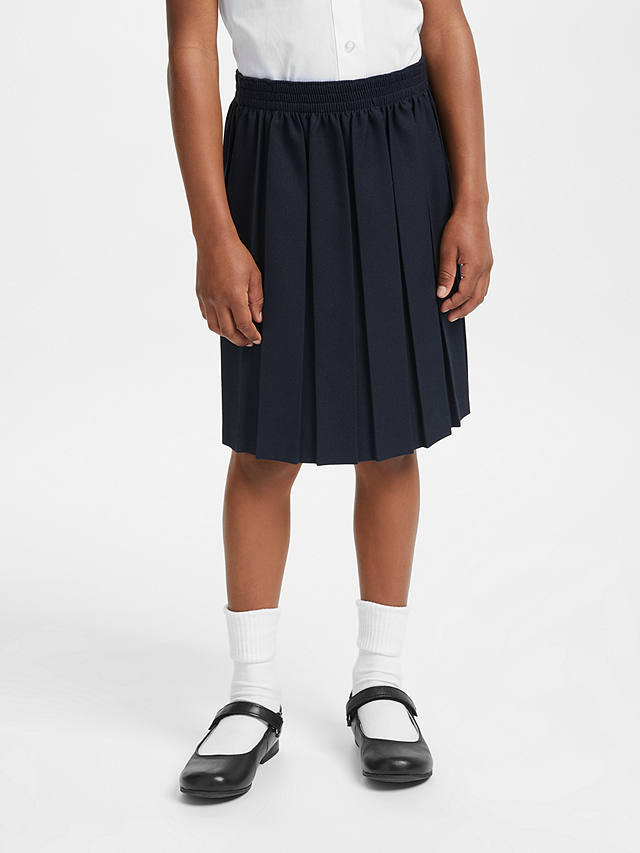 John Lewis Girls' Pleated School Skirt, Navy