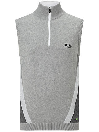 BOSS Green Pro Golf Zagi Pro Knitted Sleeveless Vest, Light Pastel Grey