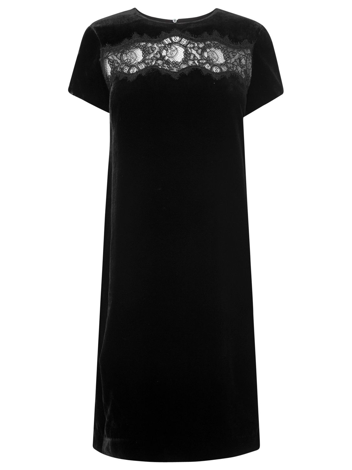 L.K. Bennett Rena Velvet Lace Dress, Black