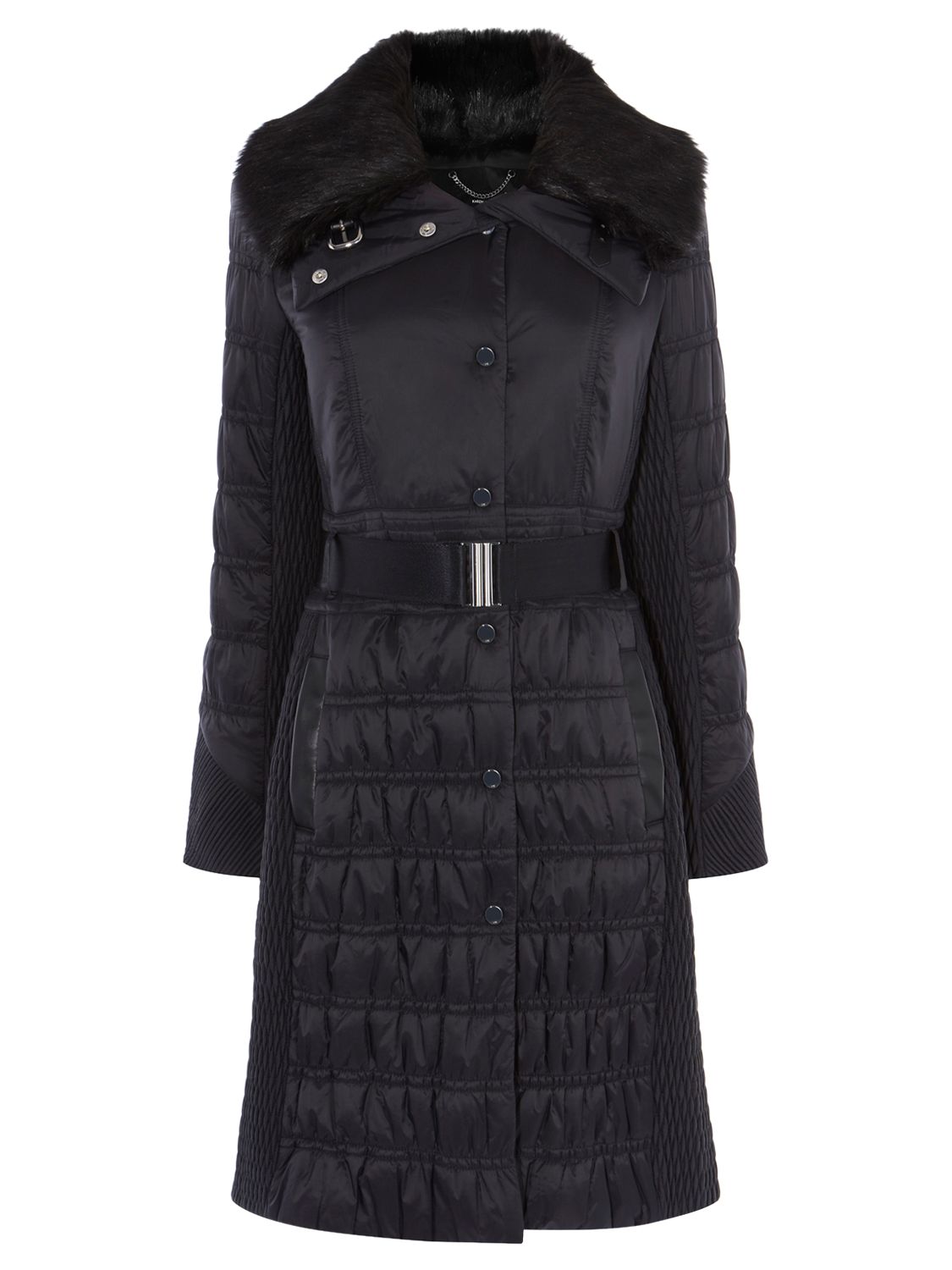 Karen Millen Lightweight Padded Coat, Black at John Lewis & Partners