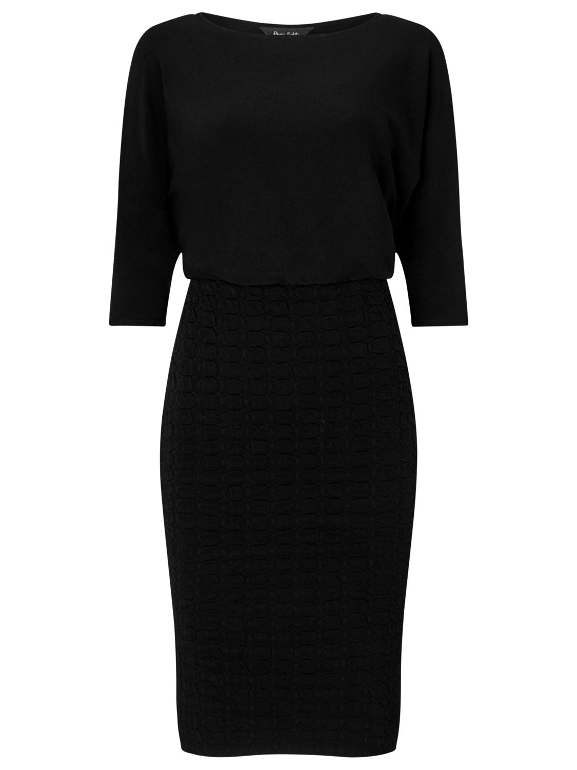 Phase Eight Adele Textured Knitted Dress, Black at John Lewis & Partners