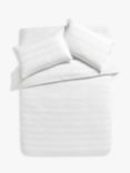 John Lewis Waffle Stripe Duvet Cover and Pillowcase Set, White