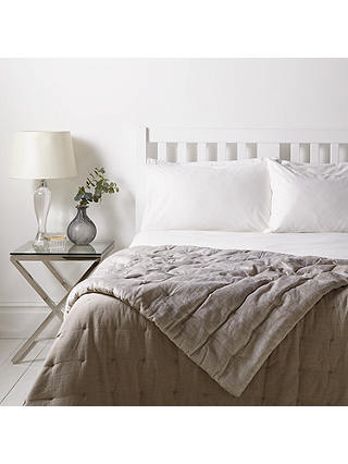 John Lewis & Partners Velvet Bedspread, Natural, L260 x W250cm