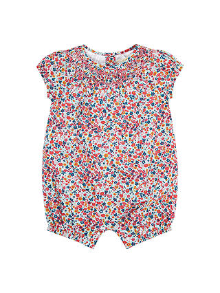 John Lewis Heirloom Collection Baby Ditsy Romper, Pink/Multi