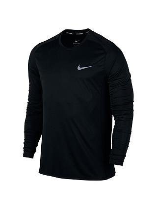 Nike Dry Miler Long Sleeve Running Top, Black