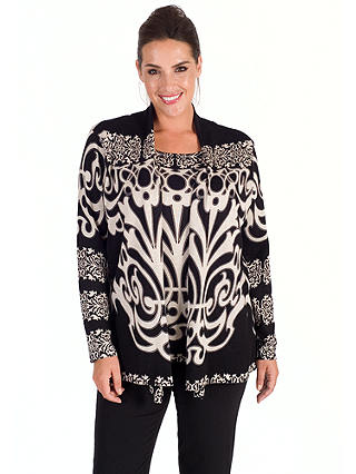 Chesca Abstract Print Jumper, Black/Beige