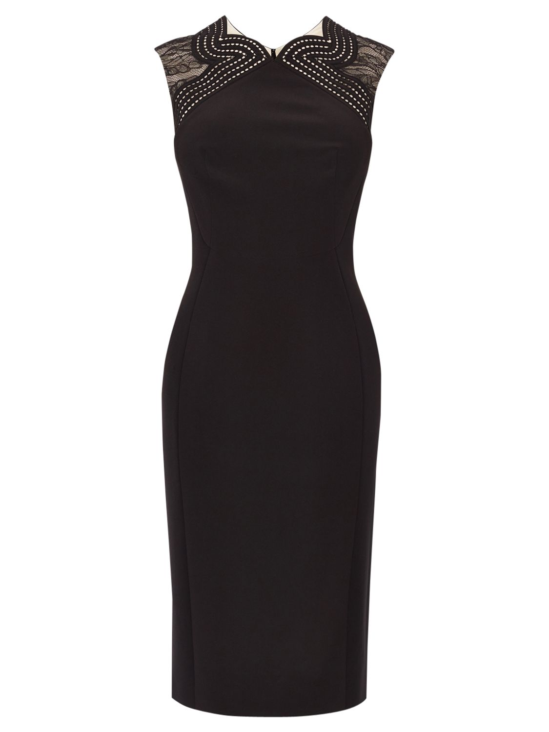 Karen Millen Panelled Lace Dress, Black