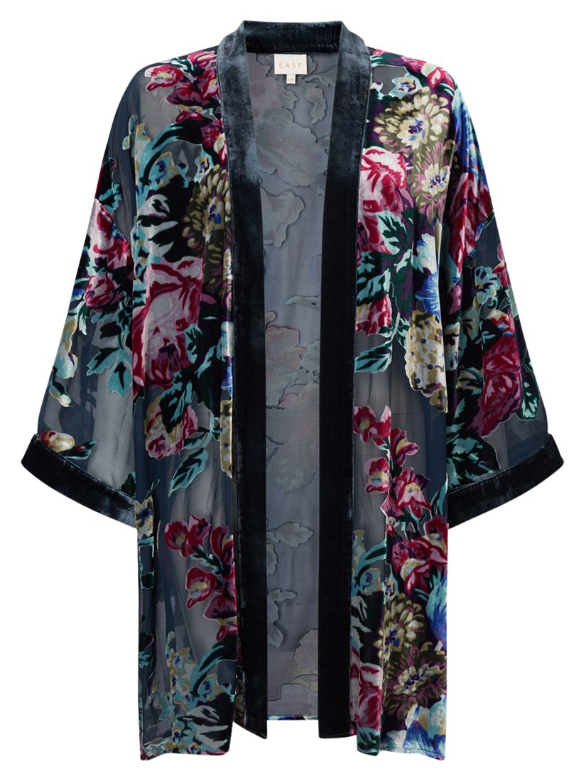 East Nightingale Devore Kimono, Emerald at John Lewis & Partners