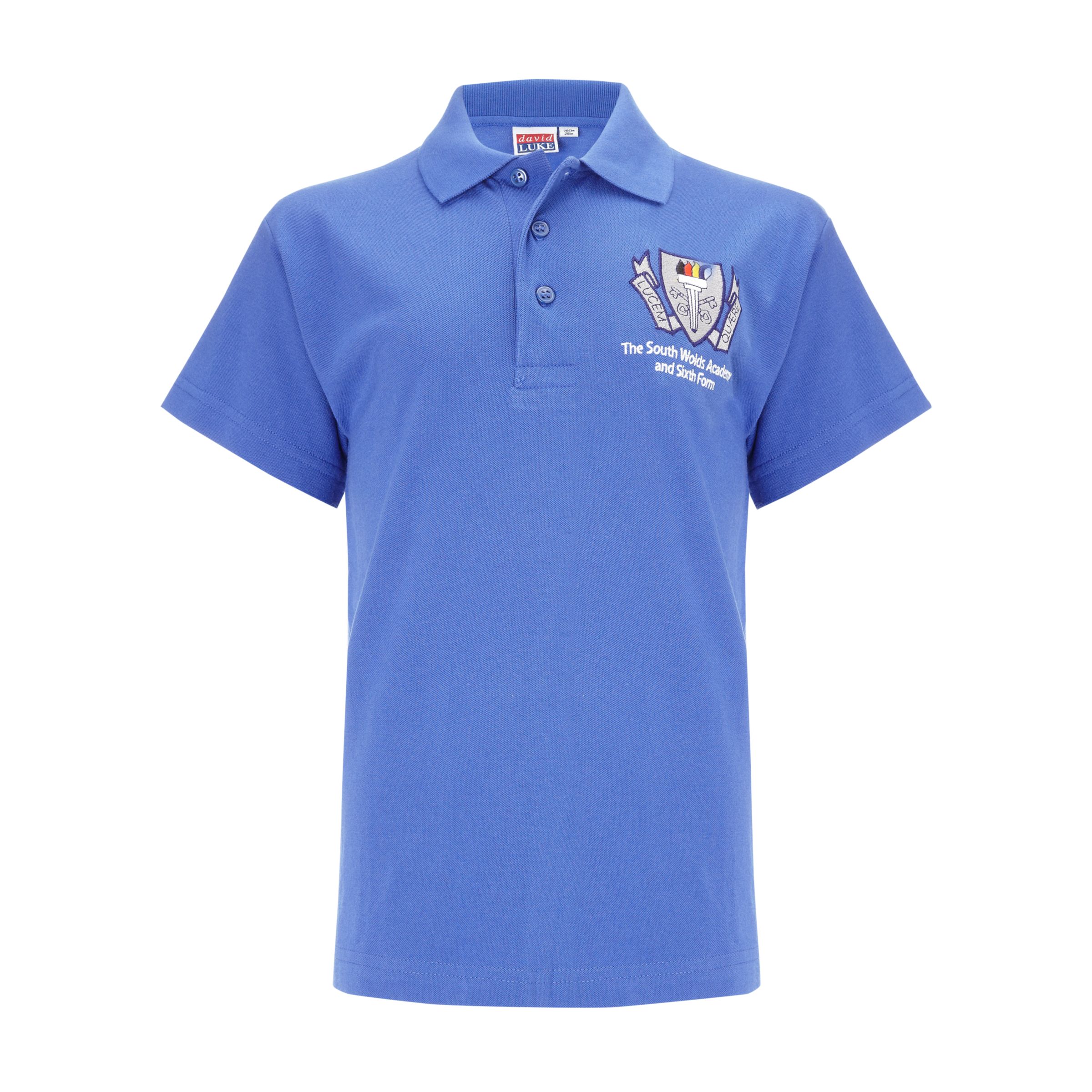 The South Wolds Academy & Sixth Form Unisex Polo Shirt, Royal Blue