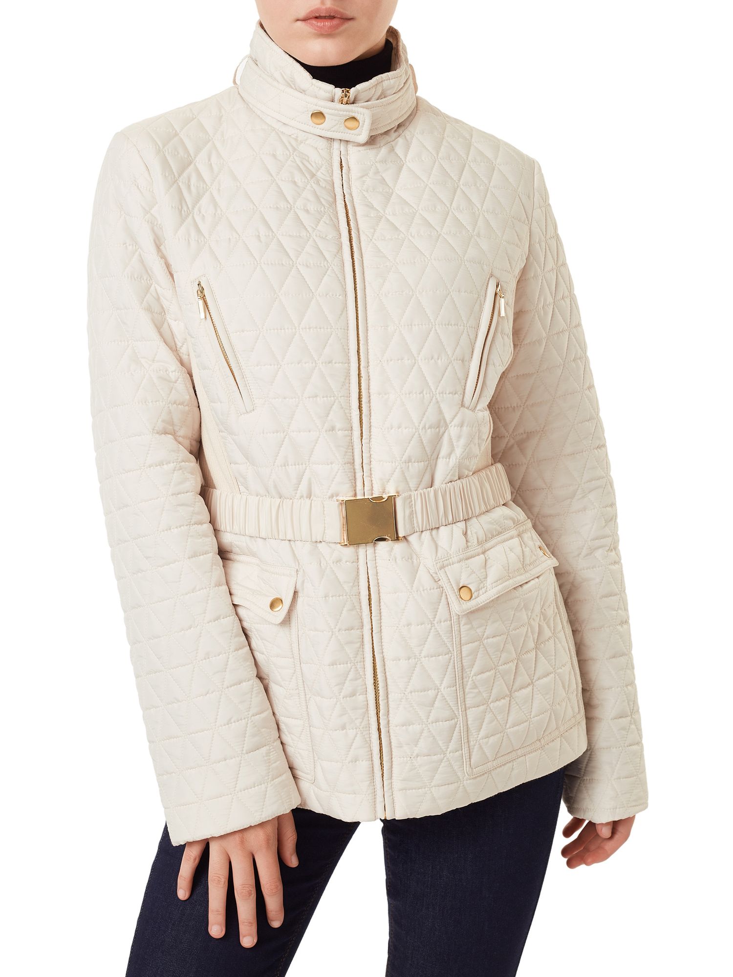 Precis Petite Evie Quilted Jacket, Light Neutral at John Lewis & Partners