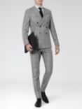 Reiss Vincent Check Double Breasted Suit Jacket, Grey