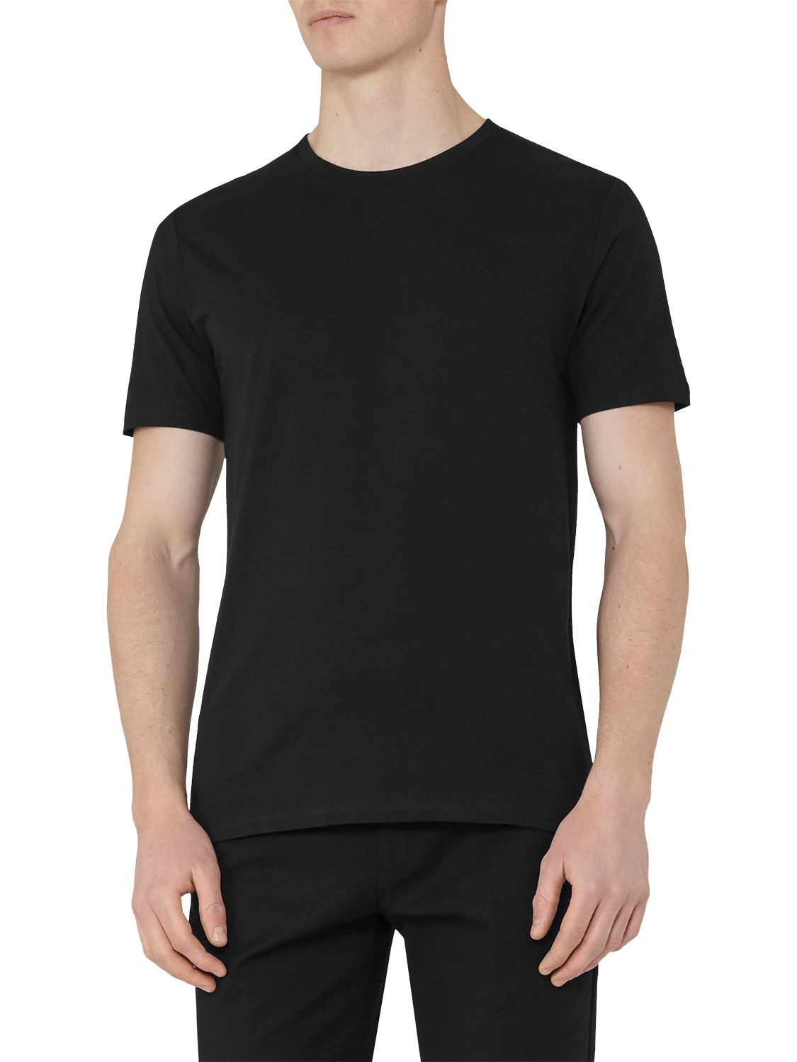 Reiss Bless Short Sleeve Cotton T-Shirt, Black