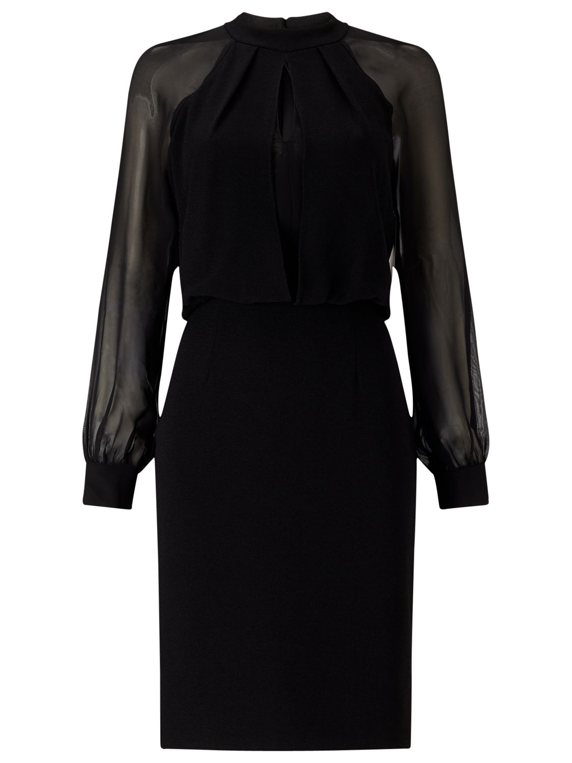 Adrianna Papell Chiffon Blouse Dress, Black at John Lewis & Partners