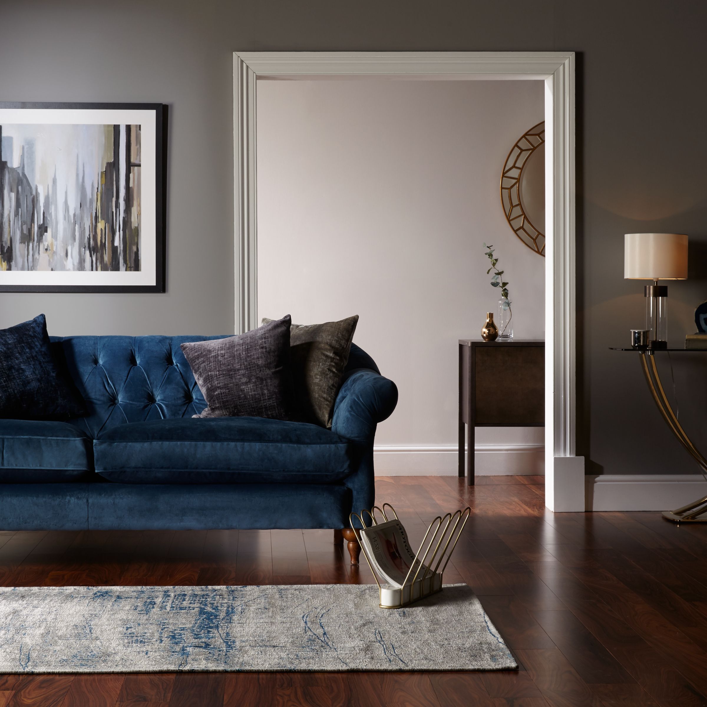 Louis De Poortere Bronx Azurite Rug Grey At John Lewis Partners