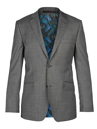 Ted Baker Slashj Sharkskin Wool Tailored Fit Suit Jacket, Grey