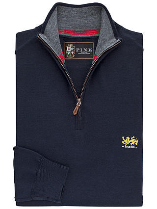 The Lions Collection by Thomas Pink Chapmin Half-Zip Merino Jumper, Navy/Red