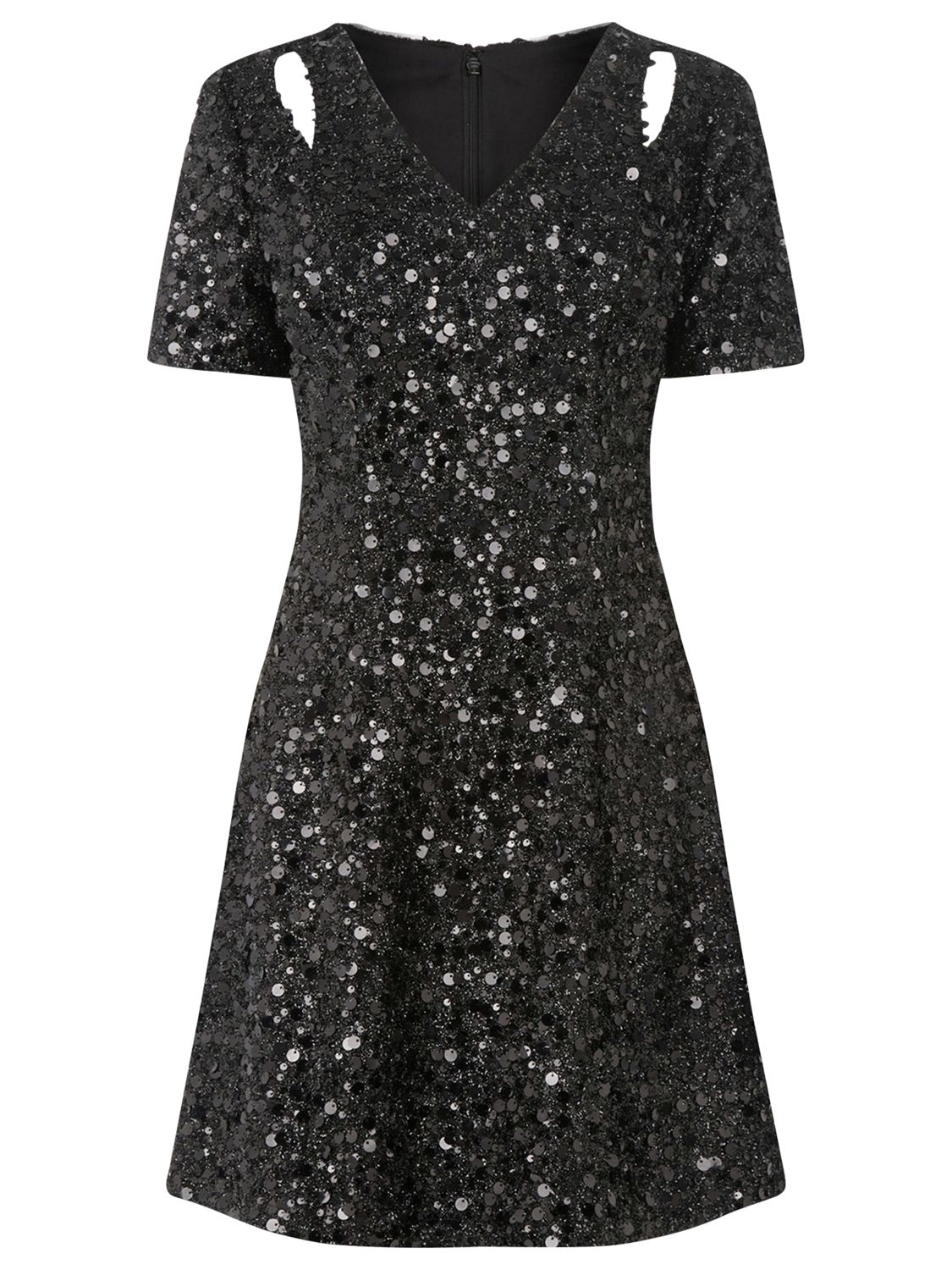 warehouse black sequin dress