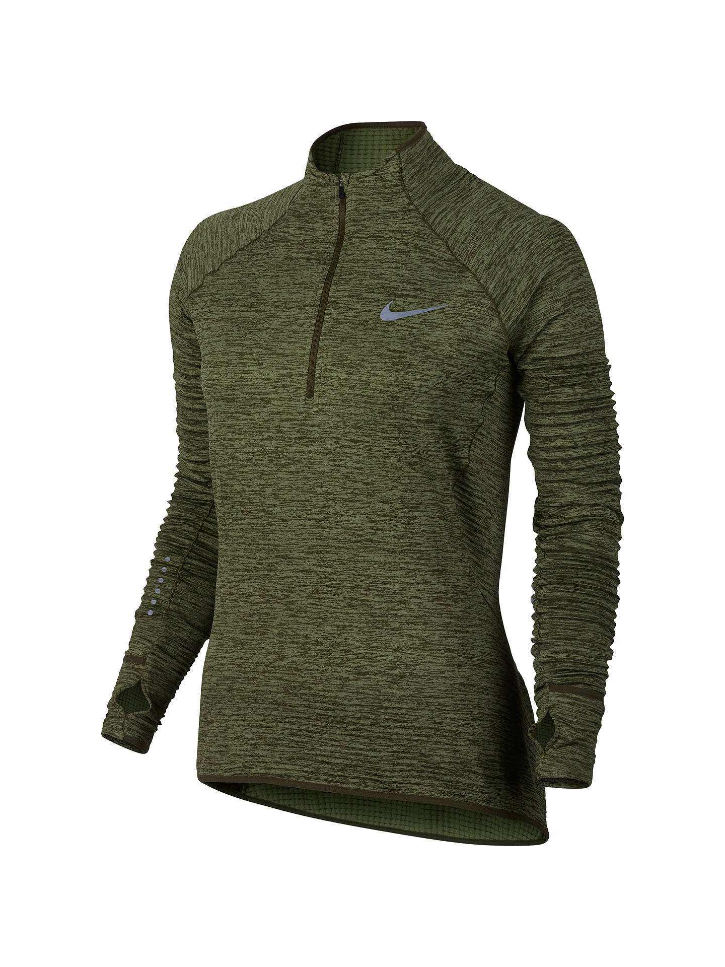 Nike Sphere Element Long Sleeve Running Top, Legion Green/Palm Green at