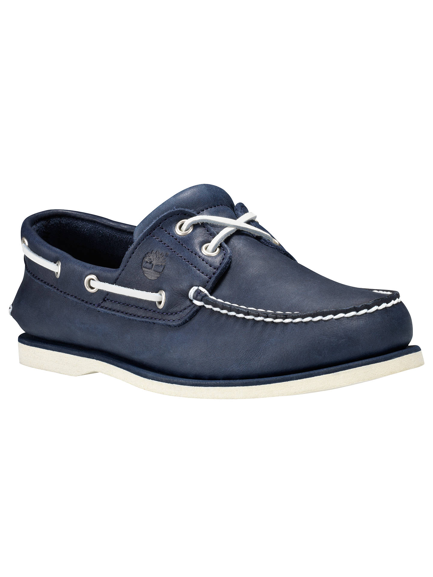 Timberland Nubuck Leather Boat Shoes, Blue at John Lewis & Partners