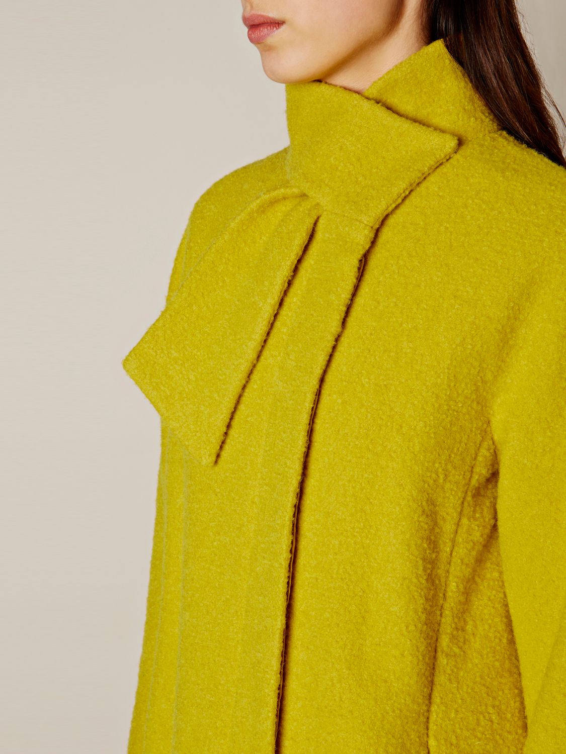 Buy Karen Millen Tie Neck Coat, Lime | John Lewis