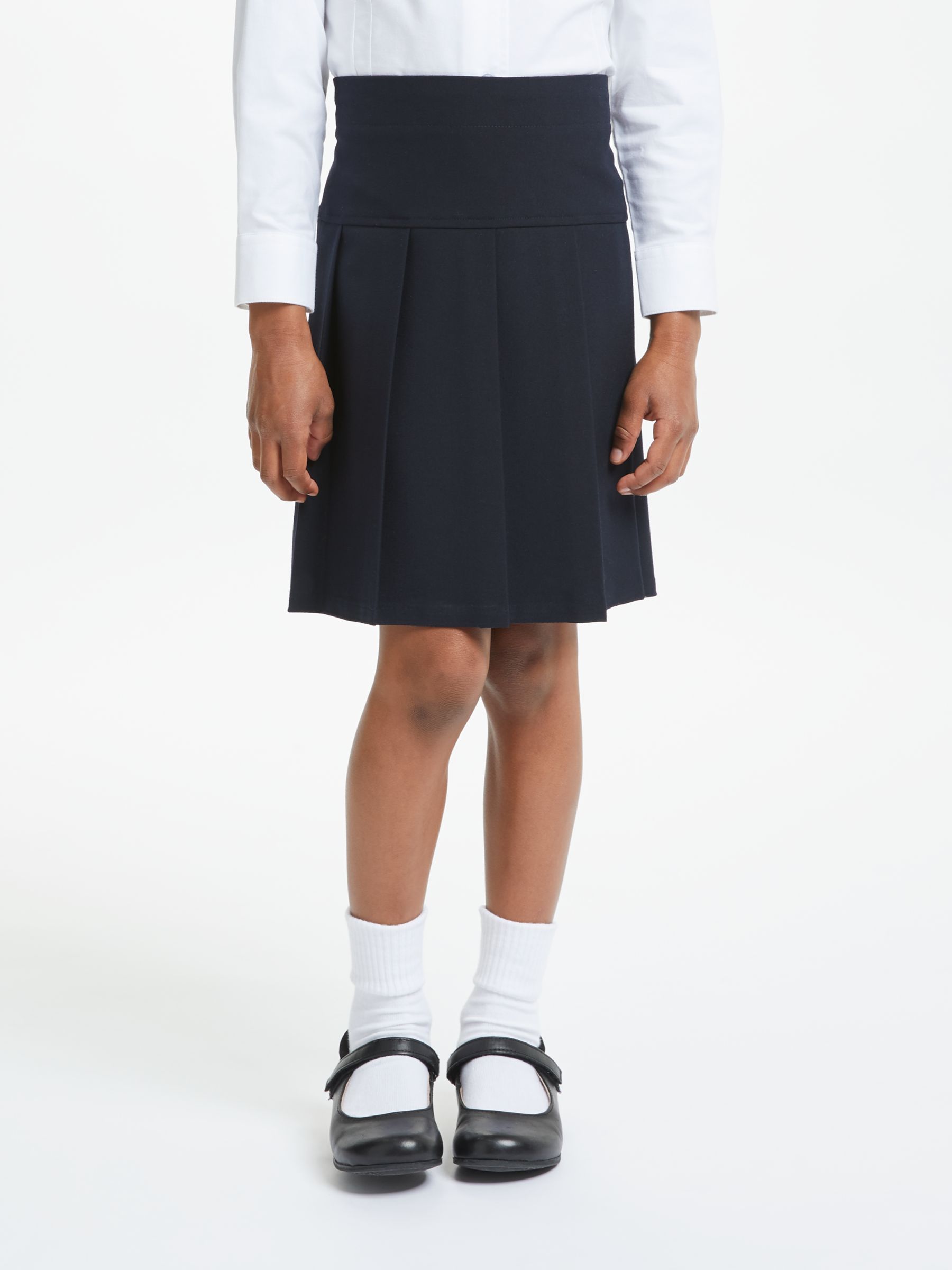 John Lewis & Partners Panel Pleated Girls' School Skirt, Navy at John ...