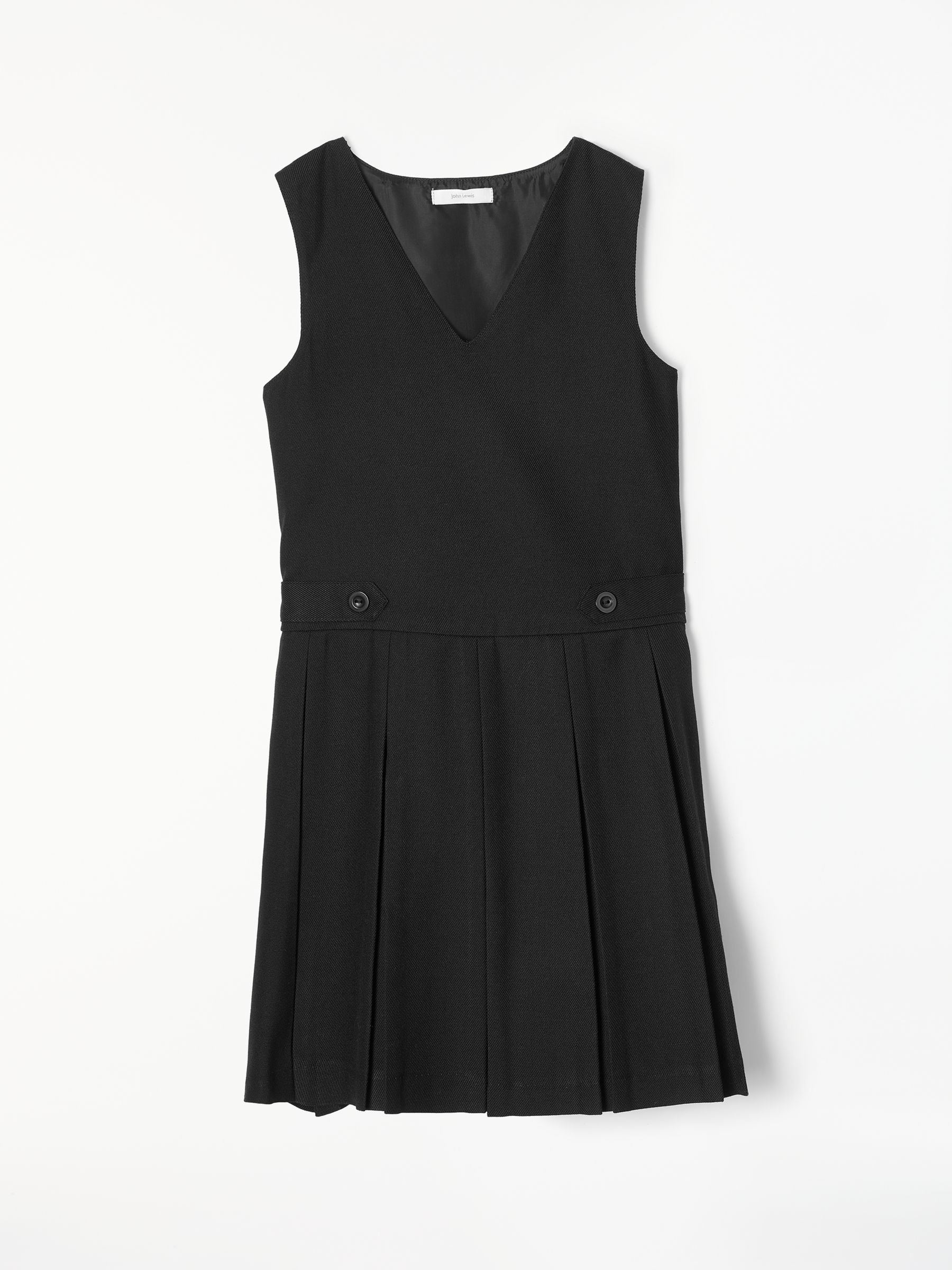 John Lewis & Partners School Box Pleat Tunic, Black at John Lewis ...