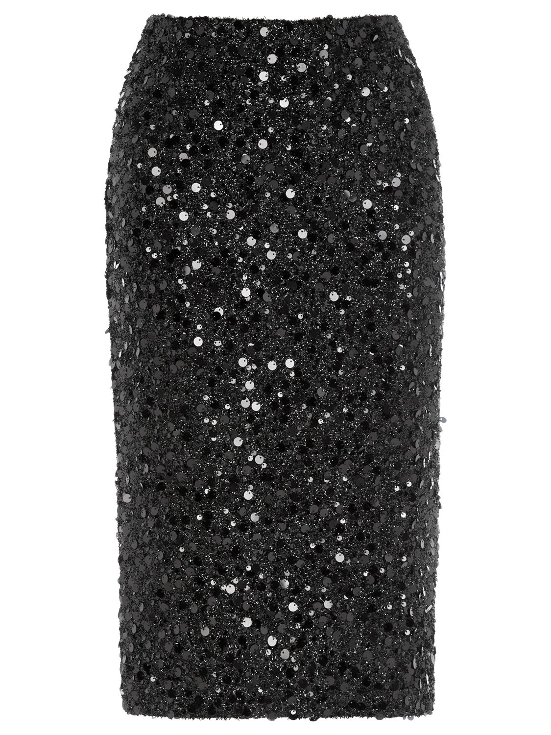 Warehouse Sequin Pencil Skirt, Black