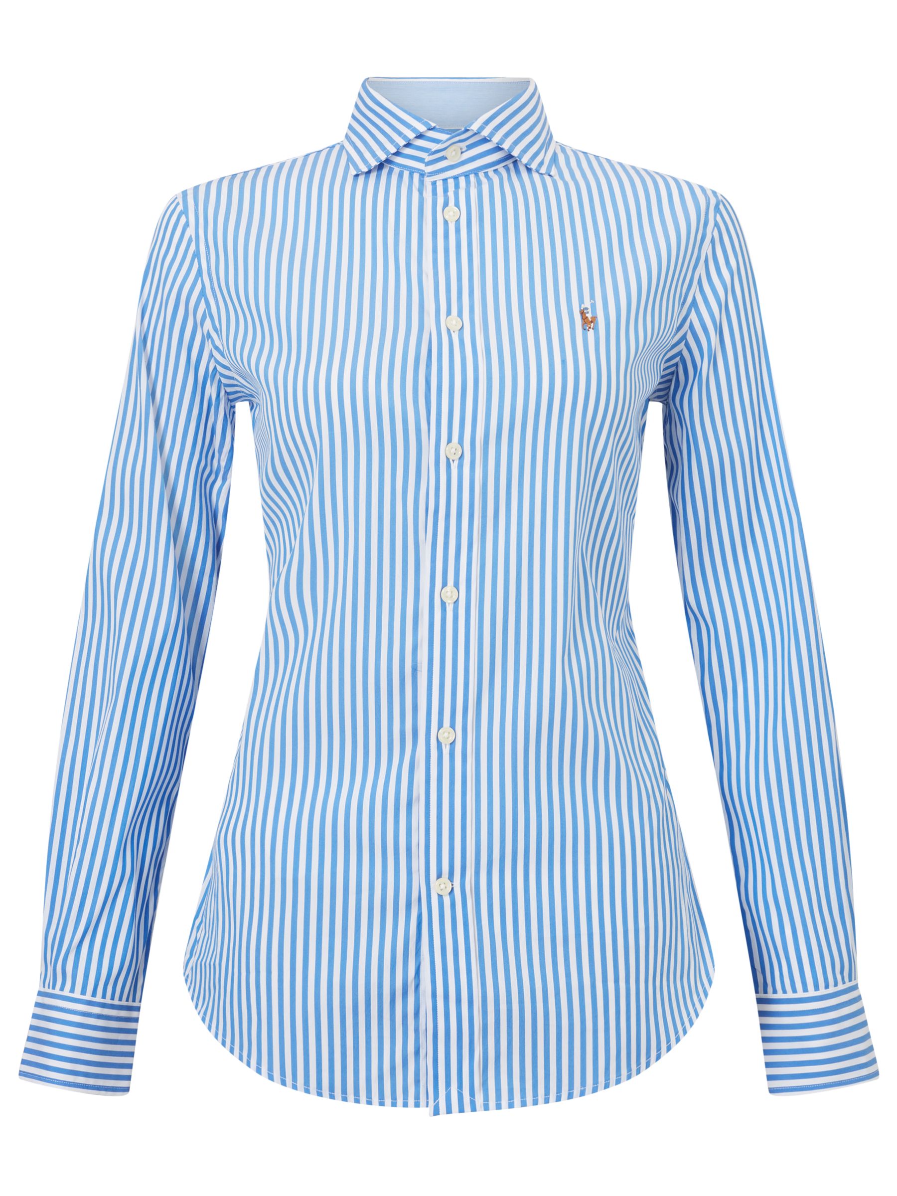 Polo Ralph Lauren Stretch Slim-Fit Stripe Shirt, Blue/White at John ...