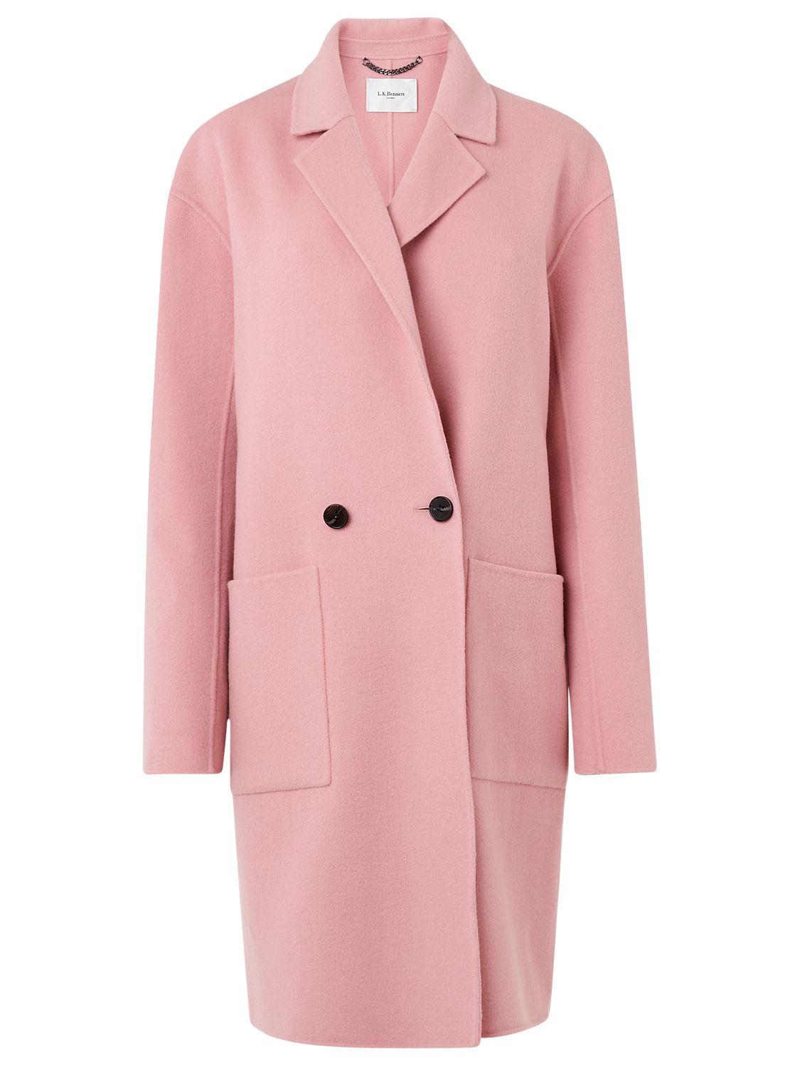 L.K. Bennett Eden Double Faced Wool Coat, Bardot Pink at John Lewis ...