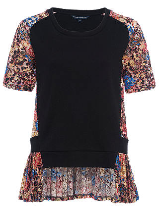 French Connection Flora Jersey Lace Top, Multi