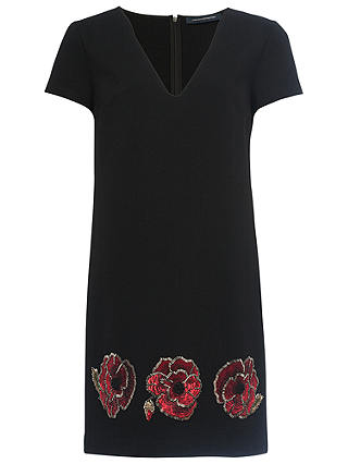 French Connection Camilla Tunic Dress, Black/Red