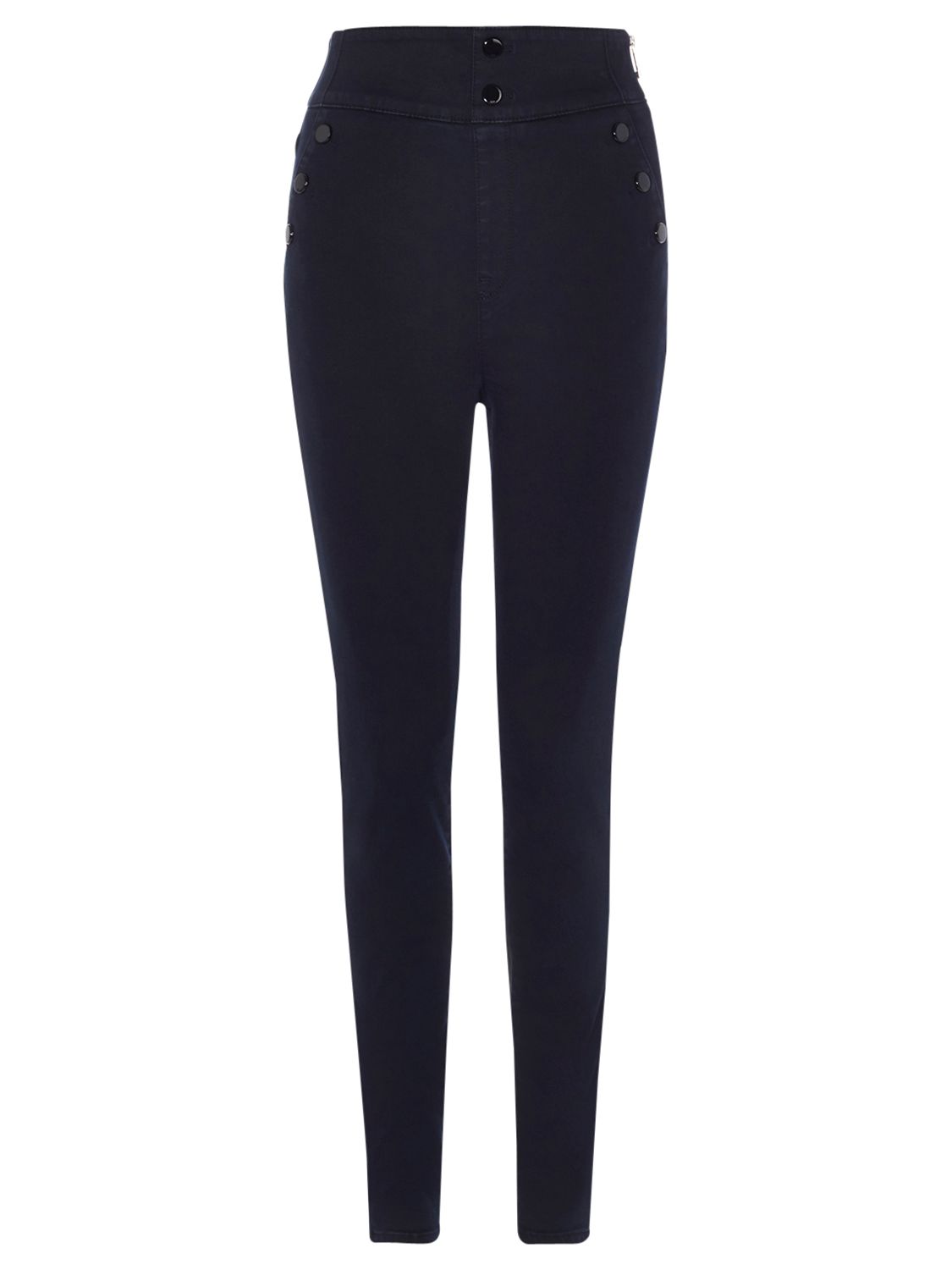 Karen Millen Button Detail Leggings, Dark Denim