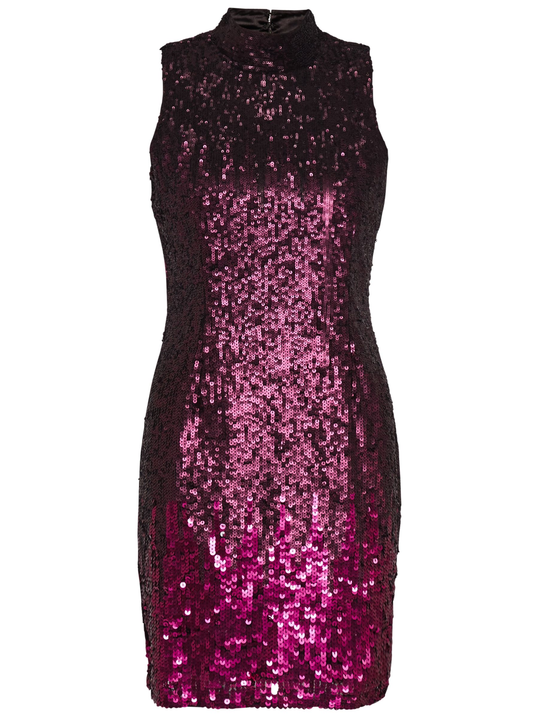 French Connection Starlight Sparkle High Neck Sequin Dress, Dark ...