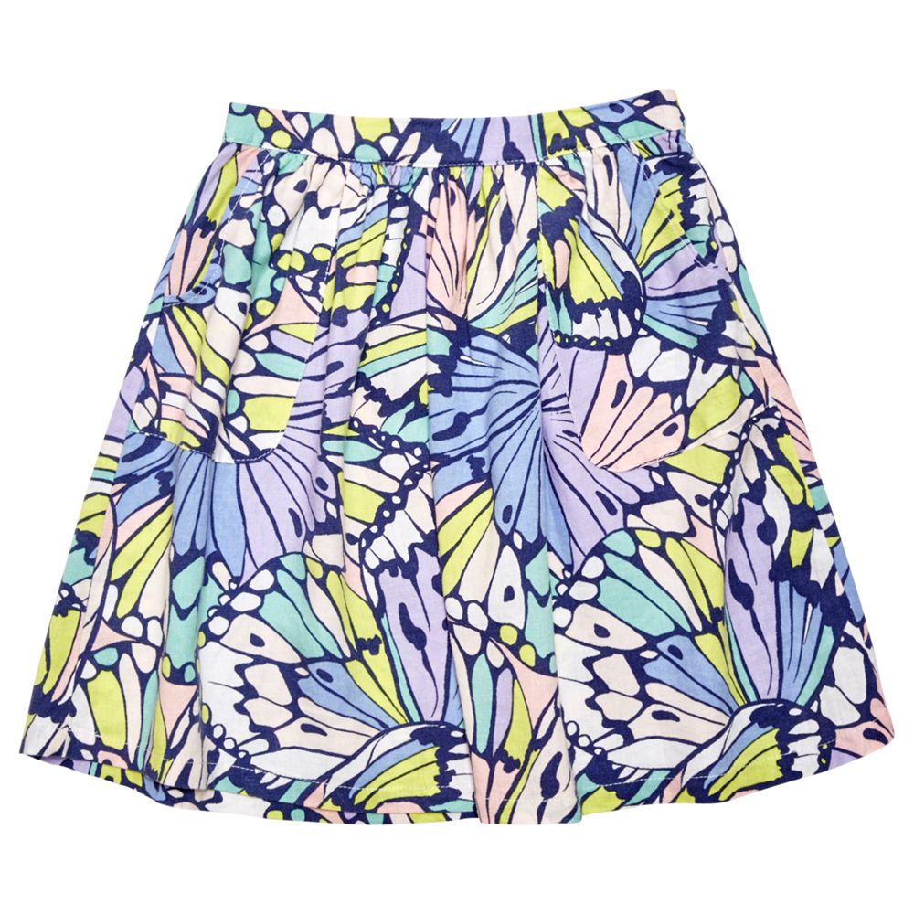 Margherita Kids Girls' Butterfly Print Skirt, Blue at John Lewis & Partners