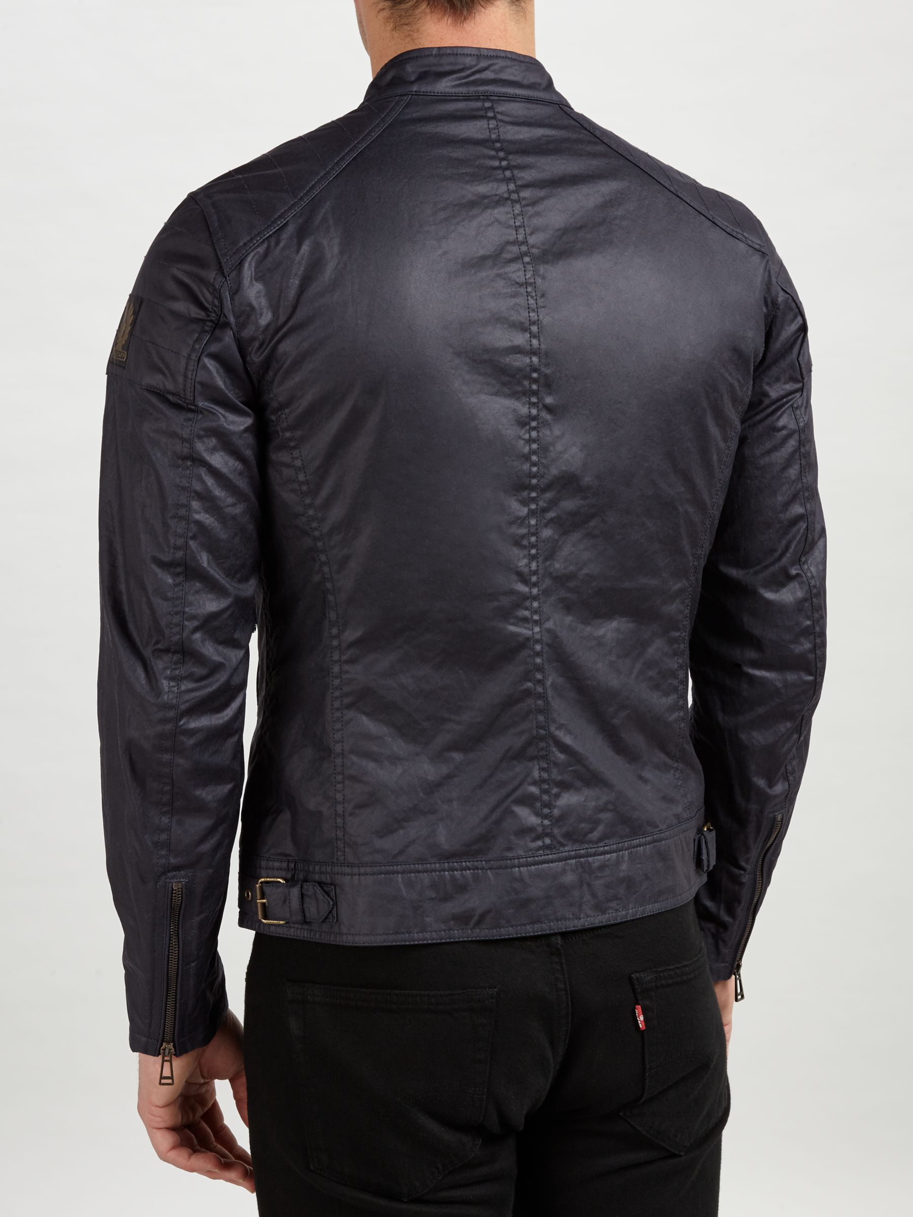 Belstaff Weybridge Wax Cotton Jacket, Dark Navy at John Lewis & Partners