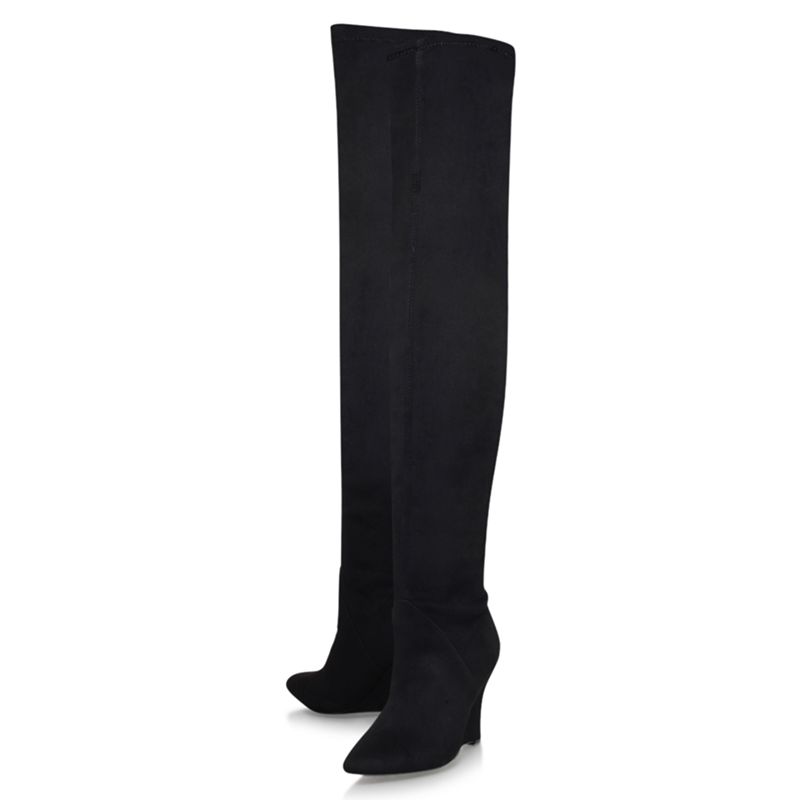 Carvela Wash Over the Knee Boots, Black