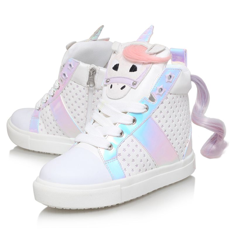 Buy Mini Miss KG Magical Unicorn Hi-Top Trainers, White/Multi | John Lewis