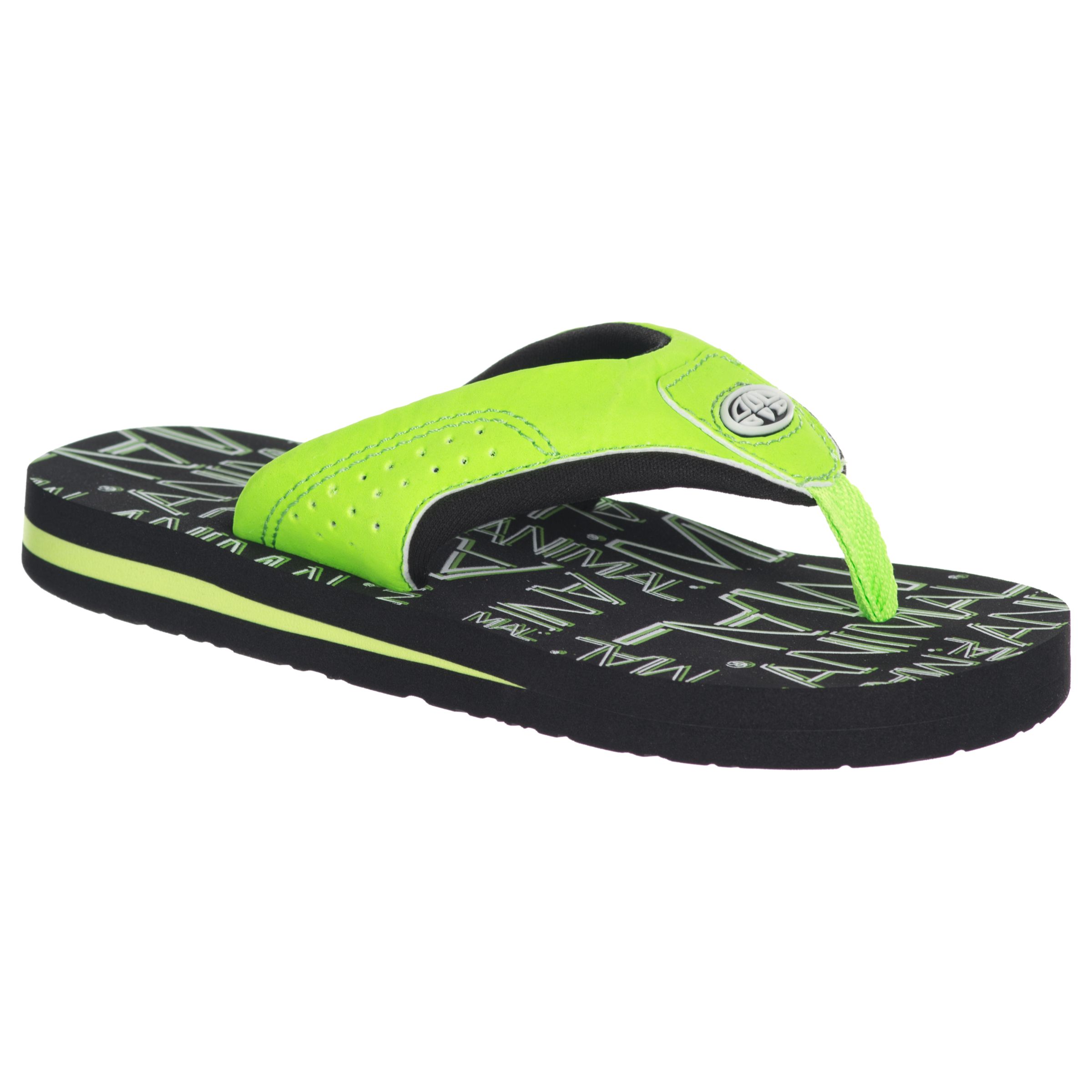 black animal flip flops