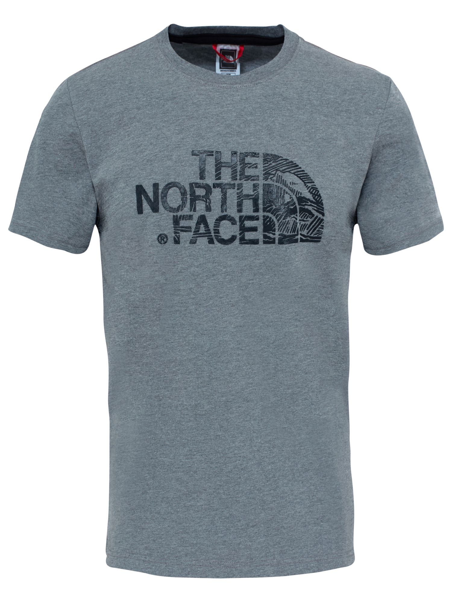 The North Face Woodcut Dome T-Shirt, Grey at John Lewis & Partners
