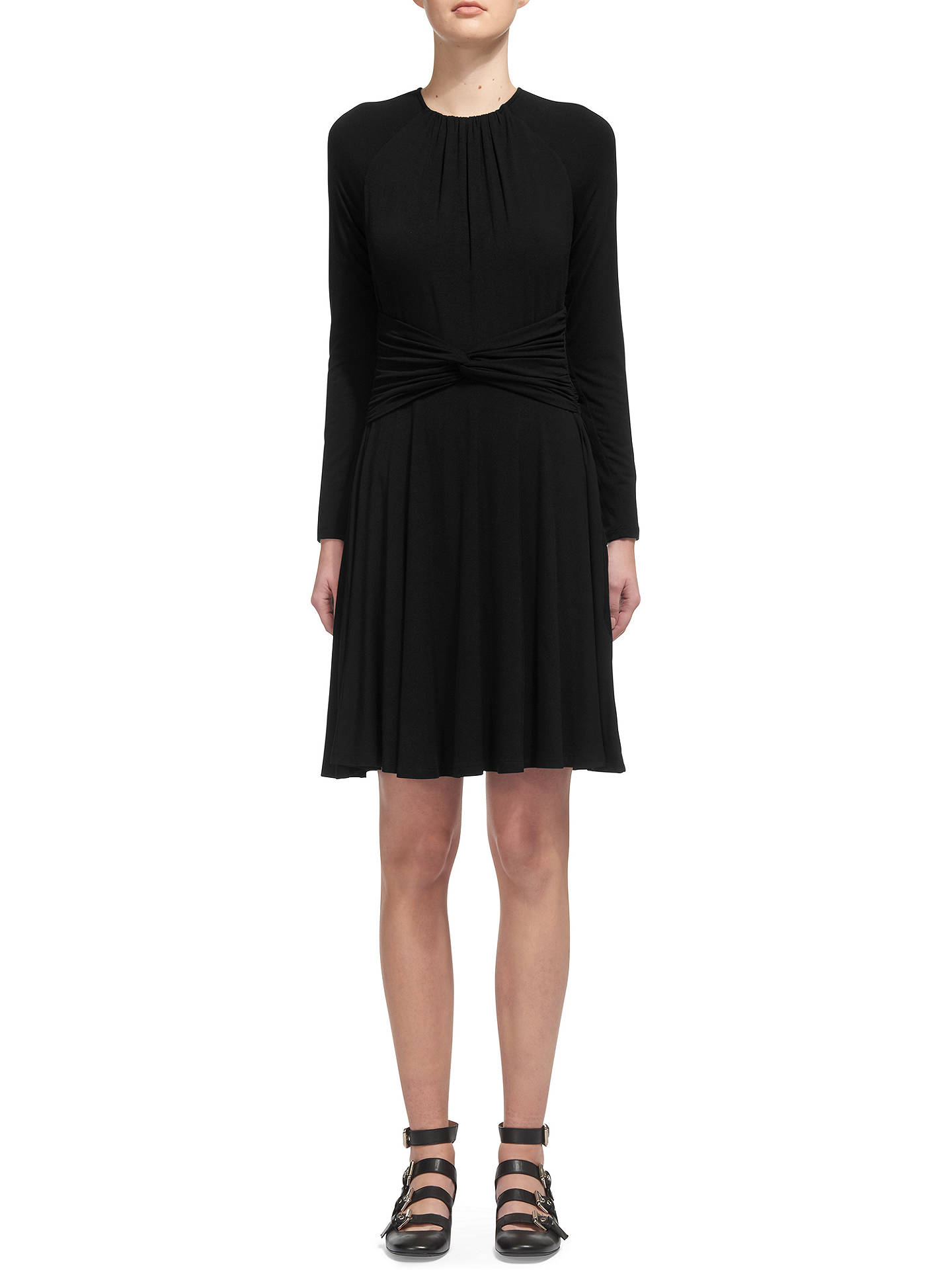 Whistles Celestine Plain Jersey Dress, Black at John Lewis & Partners