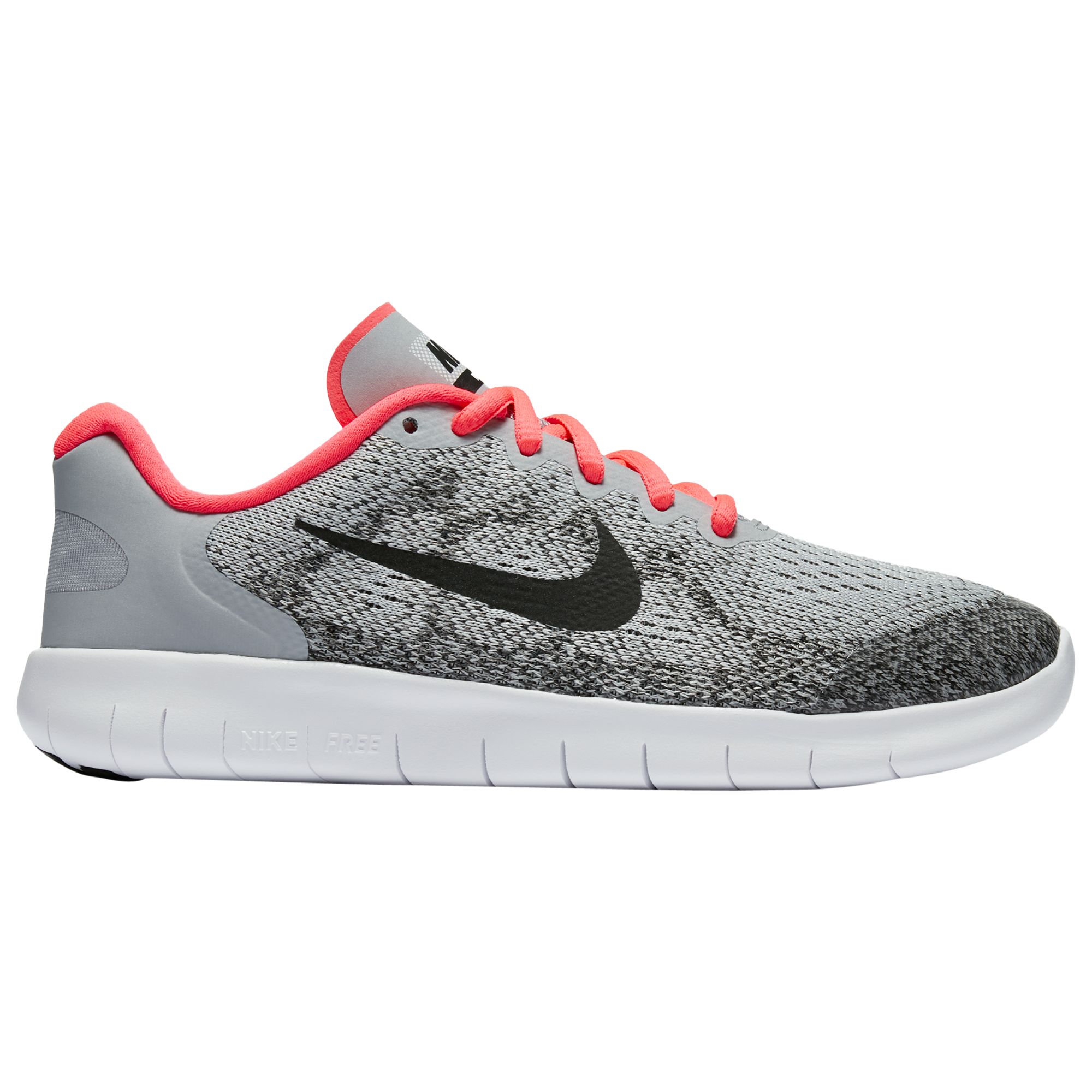 Nike Children's Free Run 2 Lace Up Trainers, Grey/Pink, 4
