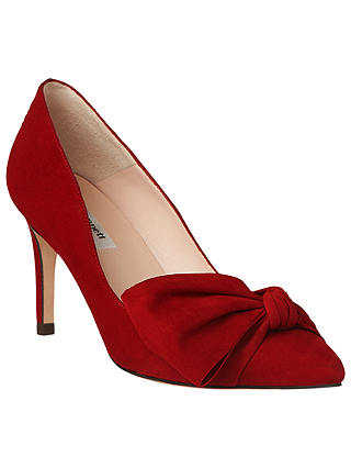 L.K. Bennett Caitlyn Bow Stiletto Heeled Court Shoes, Roca Red Suede